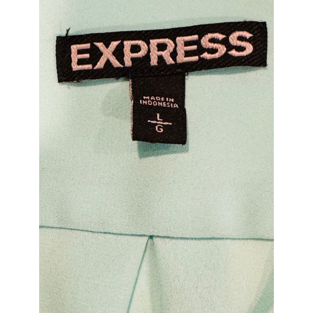 Express Women's Aqua Button-Up Blouse - Size Large - Picture 7 of 8